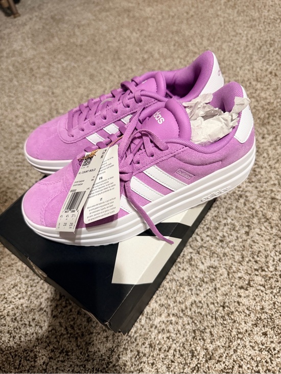 adidas Shoes - adidas Women's Platform Suede Sneaker - Lavender Purple & White